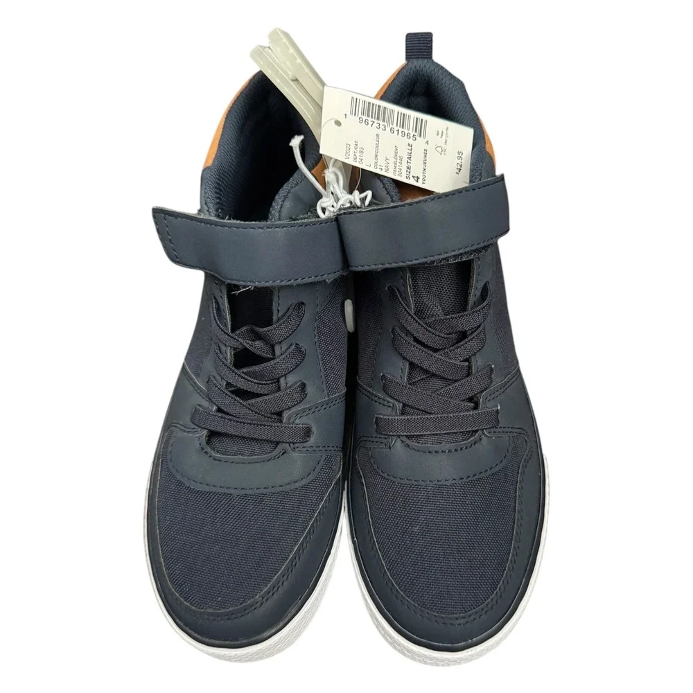 The Childrens Place Boys Navy High Top Sneakers Hook and Loop Size 4 NEW‎ NWT